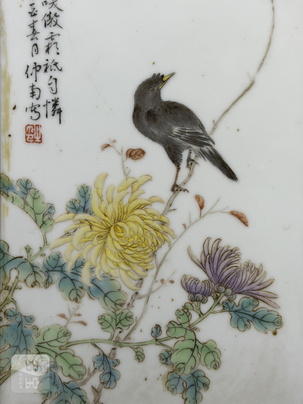 1933年作 徐仲南粉彩四季花鸟图册页一套（四幅） - 图4